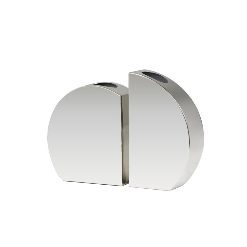 Ensemble de vases décoratifs en métal et en acier inoxydable avec miroir élégant