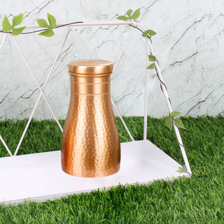 Traditional Hammered Copper Bedside Carafe - 1.2 Litre (40 Oz) Water ...