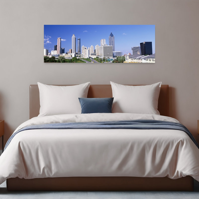 Gratte-ciel dans une ville, Atlanta, Géorgie, États-Unis, art abstrait moderne, art mural, H 16 po x l 48 po