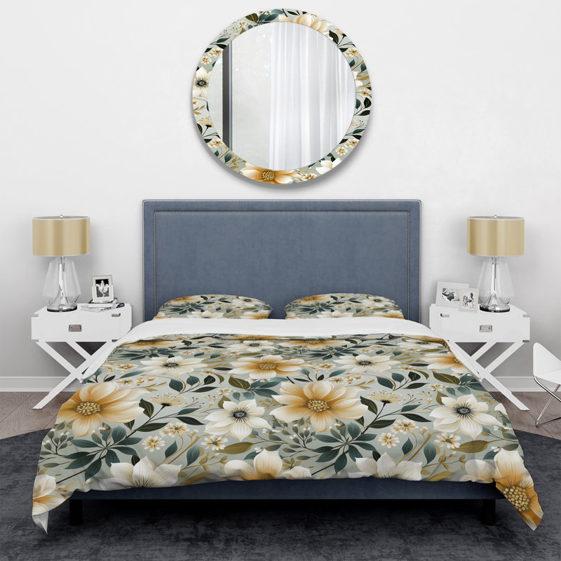 Ensemble de housse de couette Zen Floral Fusion - Plants, Housse de couette simple + 1 taie décorative stan