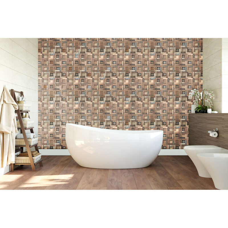 Carreau mural mosaïque en bois pour bateau Freeport l 11 7/8 po x H 11 7/8 po x P 3/4 po