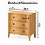 Table d'appoint Recatle de style transitionnel, 27 po de largeur, à 3 tiroirs, avec prise intégrée et pieds en bois massif-1874290496