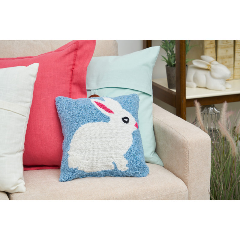 Dawndee 12" Easter Bunny Hooked Pillow