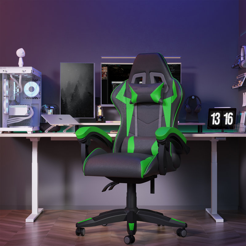 Fauteuil de jeu Stephen, Vert / noir