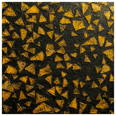 Toile tendue jaune avec triangles jaunes