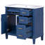 Meuble-lavabo moderne de 36 pouces avec lavabo en céramique et armoire à quatre tiroirs-665748792