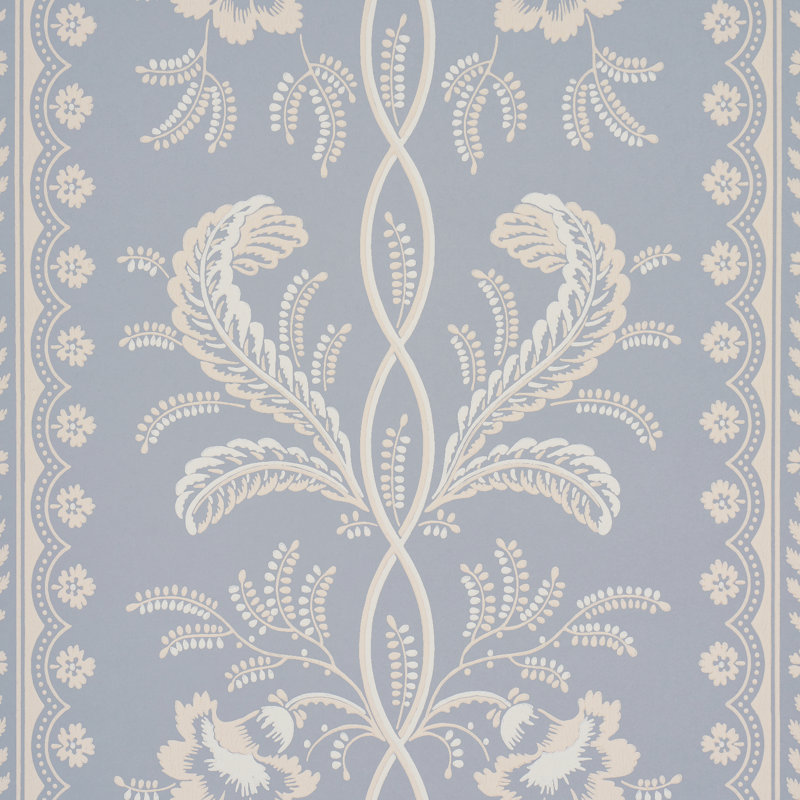 Papier peint fleurs de cloche, Bleu