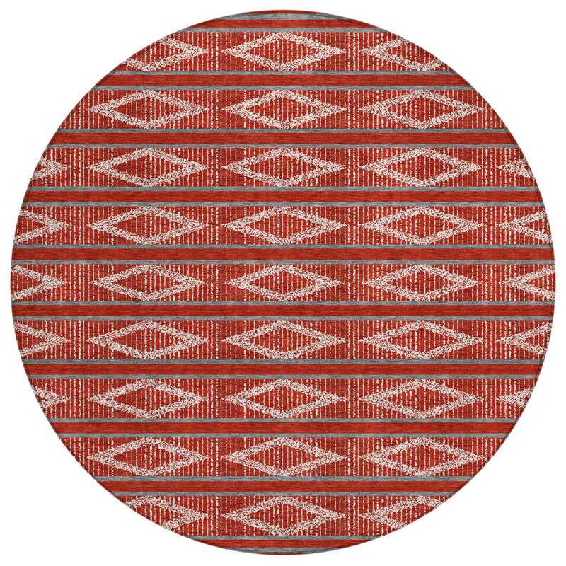 Lume Red Washable Indoor-Outdoor Rug - , 2'6" x 3'10"