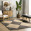 Tapis beige / brun crocheté à la main Lowman