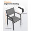 Ensemble de salle à manger extensible 9 pièces pour patio, table et chaises empilables en aluminium antirouille pour 8 personnes, idéal pour terrasse, jardin ou intérieur. Couleur : noir.