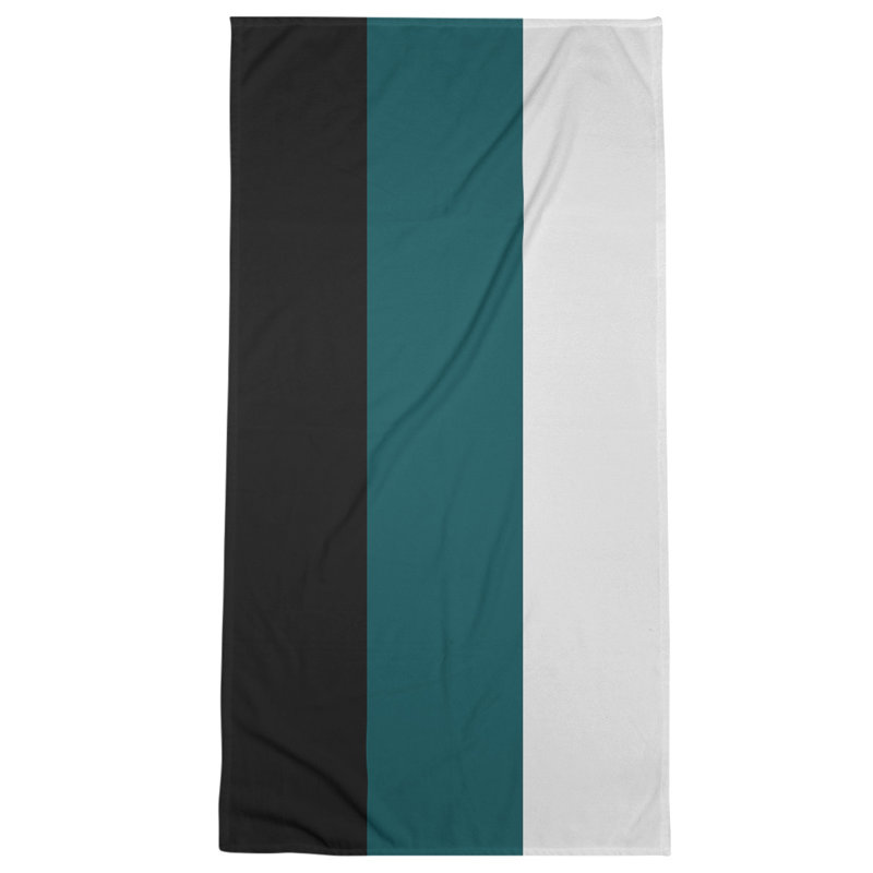 Beach Towel, Light Green/Off White/Black