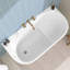 Baignoire de trempage autoportante 47 po. X 30 po en blanc lustré avec bonde escamotable