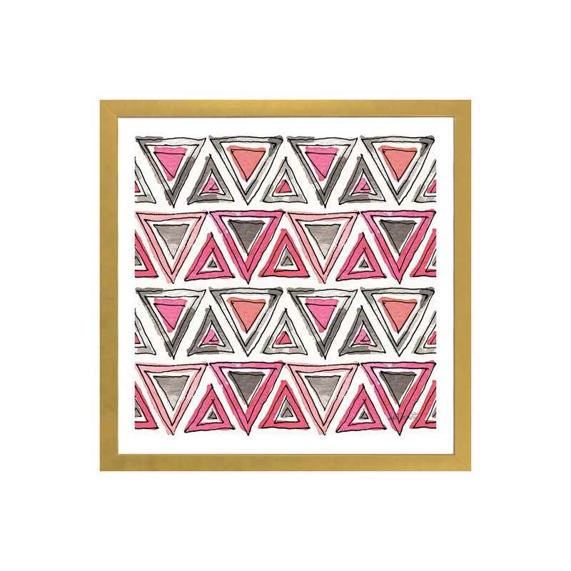 Art sur motif d’accents chic, Papier encadré doré, H 24 po x l 24 po x P 1 po