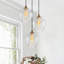 Suspension à 3 lumières en laiton mat avec abat-jour en verre cristal côtelé en forme de larme, luminaire moderne et réglable pour salle à manger