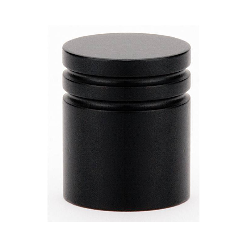 Cylindrical Knob, 1" H x 1" W x 1." D, Flat Black