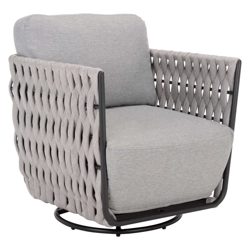  Rope Patio Swivel Chair, Gray