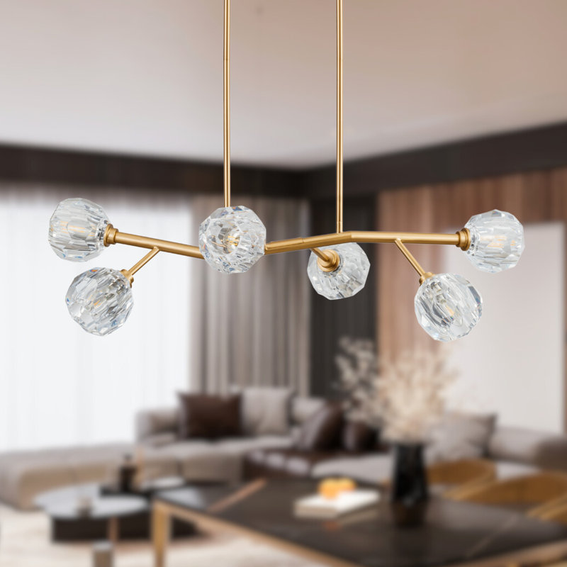 Altair 6-Light Linear Chandelier in Champagne Bronze
