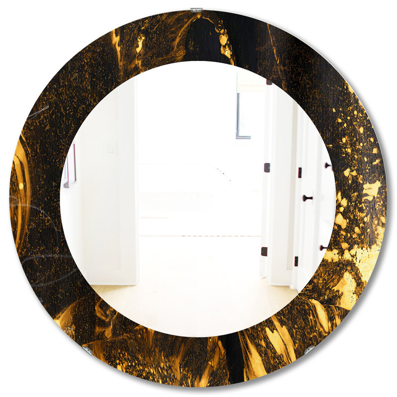 Marbled Glam Accent Wall Mirror, 31.5" H x 31.5" W, Abstract