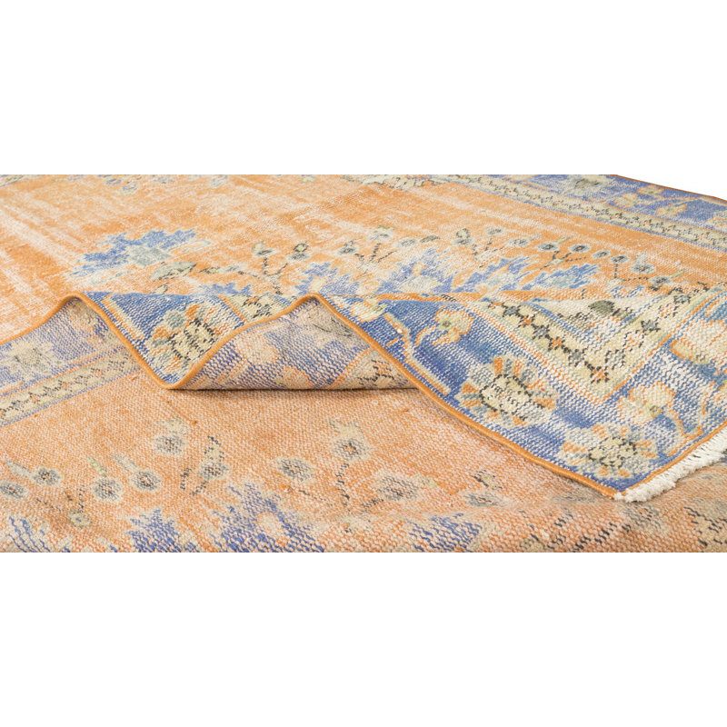 Tapis turc Oushak noué à la main avec motif de médaillon