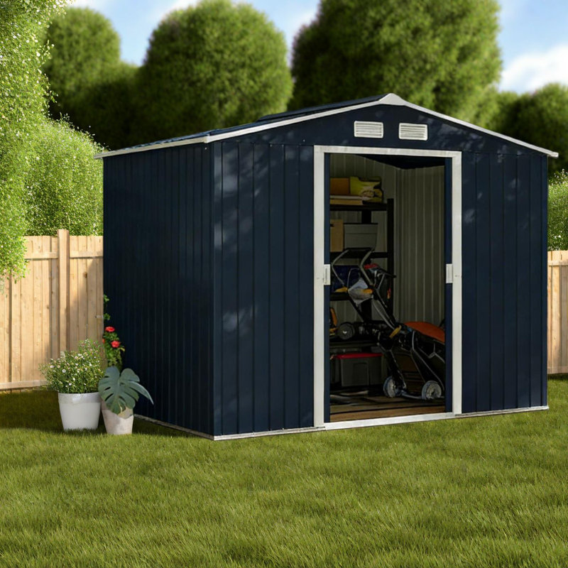 Remises spacieuses en métal, construction en acier, rangement extérieur moderne