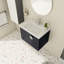 Meuble-lavabo 28 po avec lavabo en céramique - Porte murale à fermeture douce et poignées en métal pour salle de bain luxueuse