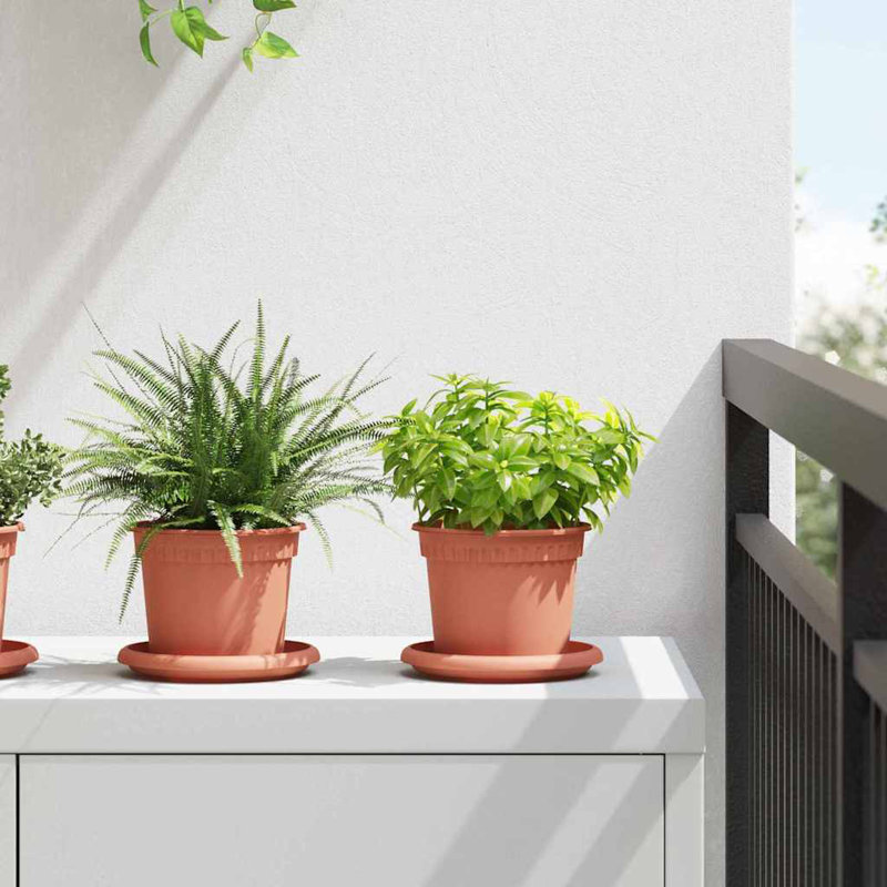 Pot Planter, 10cm H x 12.5cm W x 12.5cm D, Brick Red
