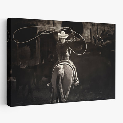 American Cowgirl - Photographie figurative, animaux, cowboys, cow-dogs, chevaux, campagne américaine, art
