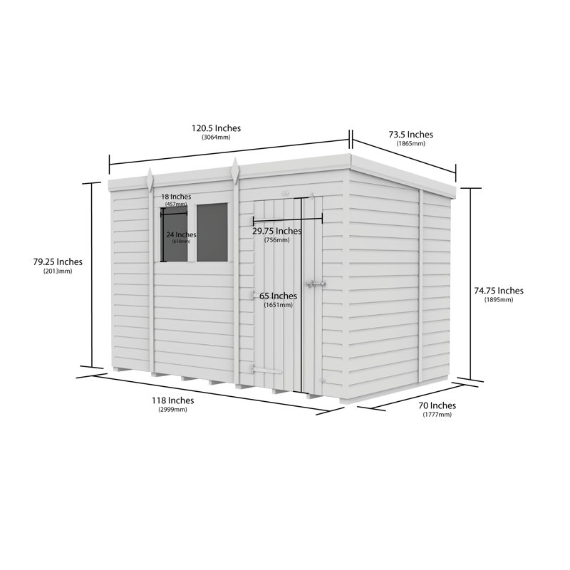 10x6 Pent Composite Shed