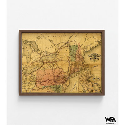 Chemin de fer oriental, 1859, chemin de fer antique, reproduction d'affiche, grande carte des États-Unis, affiche de chemin de fer ancien, décor de maison d'entrée