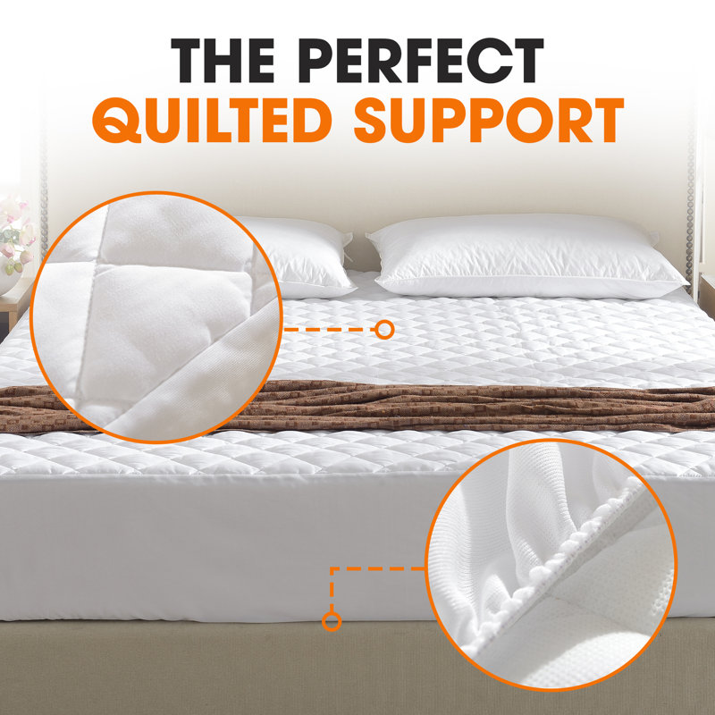 White Quilted Twin Microfiber Mattress Pad Protector