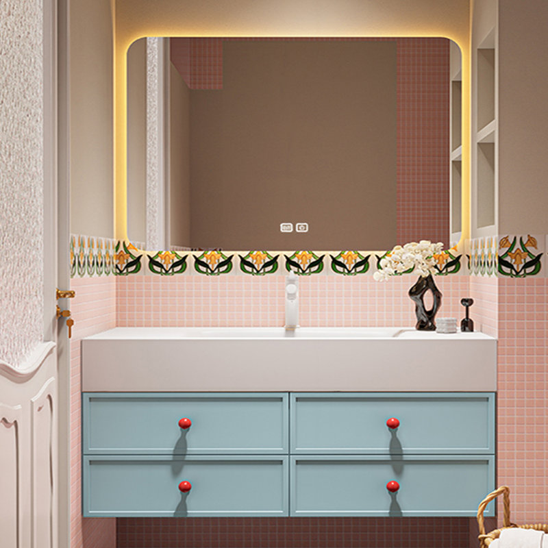 Modern stylish Vanitie bathroom cabinet, 21.7" H x 51.2" W x 21.7" D, Blue