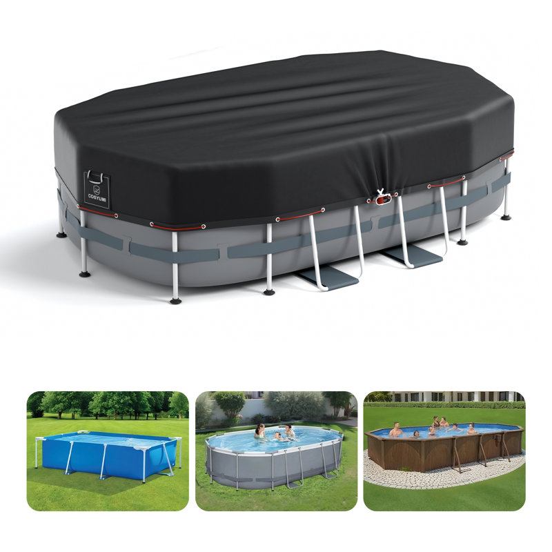 Housse de piscine ovale, H 12,6 po x l 10,24 po x P 6,69 po