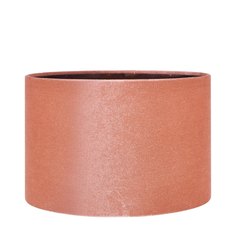 Bow 20cm H Velvet Drum Lamp Shade ( Clip On ), 23cm H x 35.5cm W x 35.5cm D, Apricot