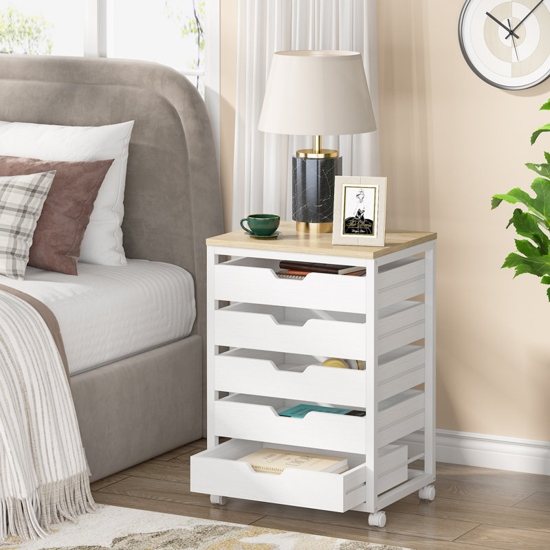 Mechella 19.69'' Wide 5 - Drawer Storage Cabinet, White