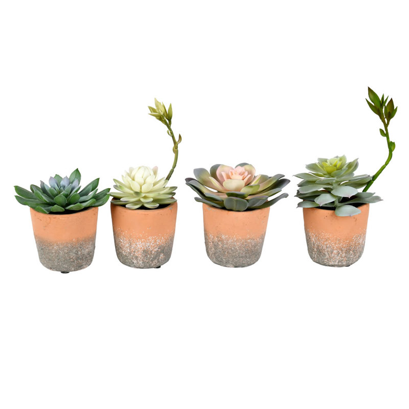 7'' Faux Succulent in Ceramic Pot