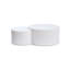 Ensemble de 2 tables basses rondes gigognes, tables d'appoint cylindriques blanches modernes, tables d'appoint rayées crème pour le salon
