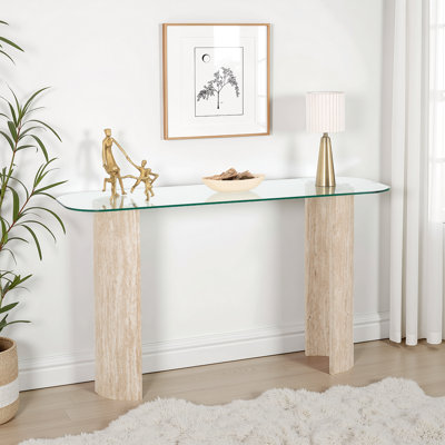 Modena 140cm Glass Top Console Table