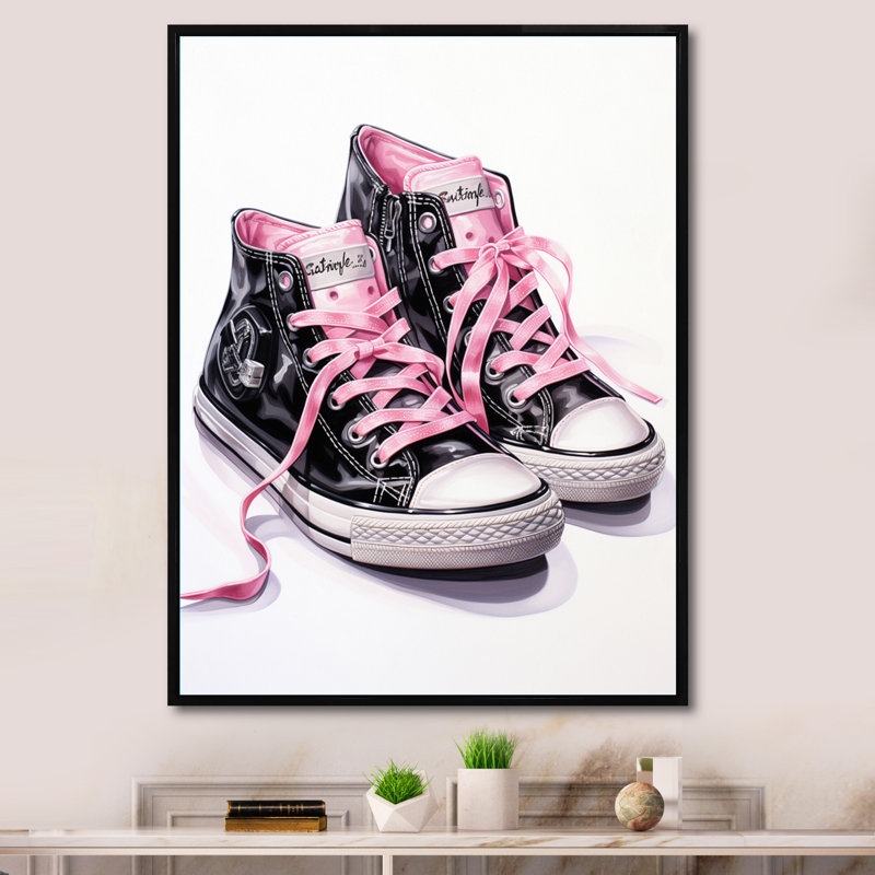 Espadrilles roses Gilham Fashion Obsession V - imprimé, H 44 po x l 34 po x P 1,5 po, Cadre flottant noir