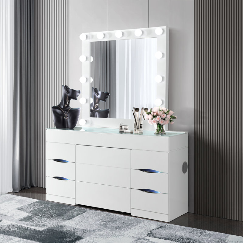 Ensemble de coiffeuse ELISA, Blanc