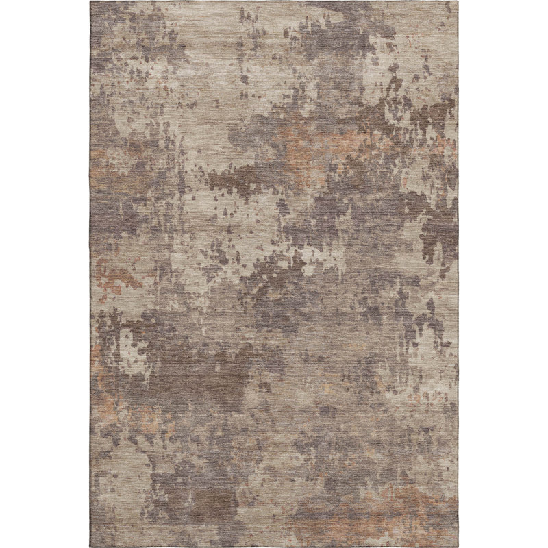 Premium Machine Washable Mayfield AMF2143 abstract Rug, 9' x 12', Brown