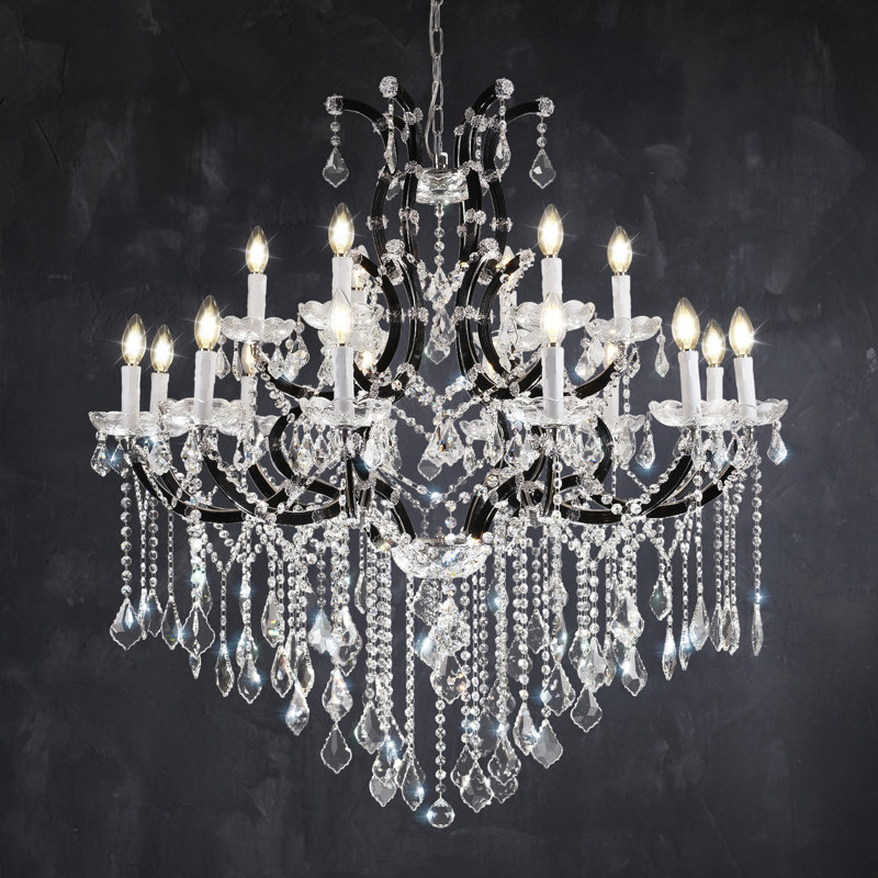 Lustre 18 lumières en cristal 18 "classique