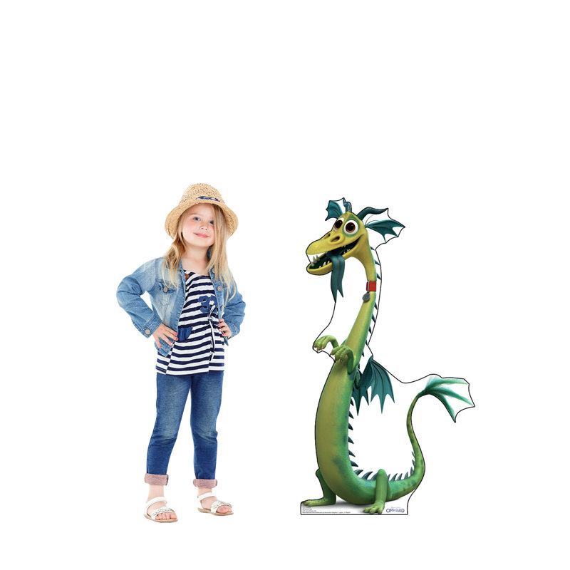 36'' Green and Yellow Cardboard Dragon Standup