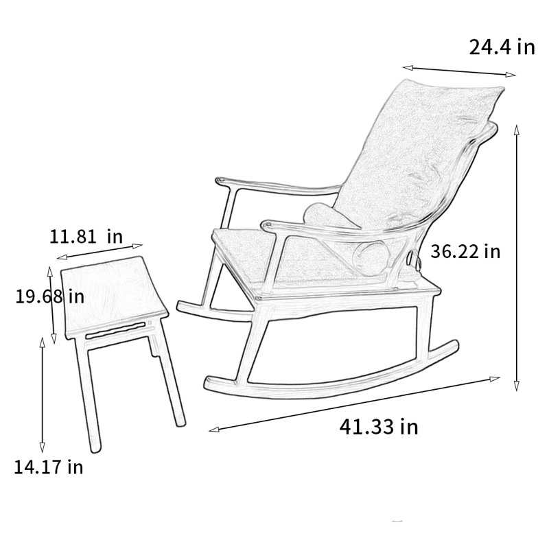 Chaise berçante exquise rembourrée