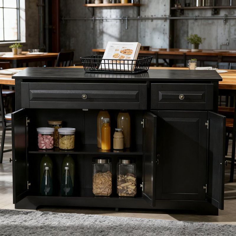 Buffet moderne avec 2 tiroirs et tablettes réglables, console de rangement multifonctionnelle pour la salle à manger, le salon et la cuisine