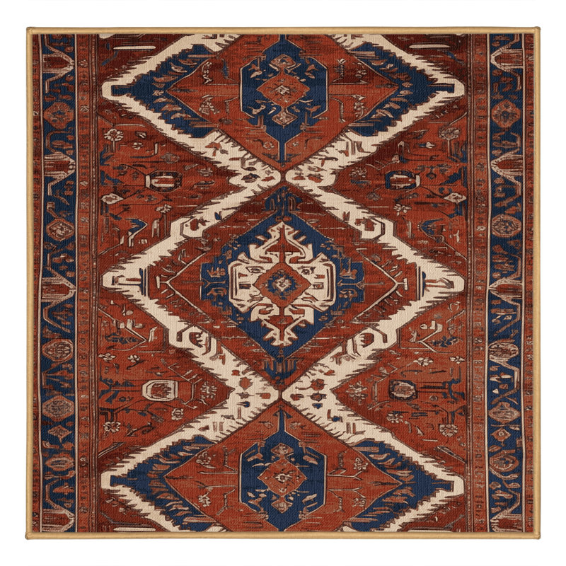 Machine Washable Persian Brown Area Rug, Square 5'