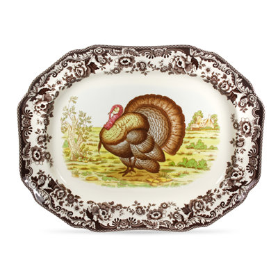 Assiette à dinde de 19 po Spode Woodland