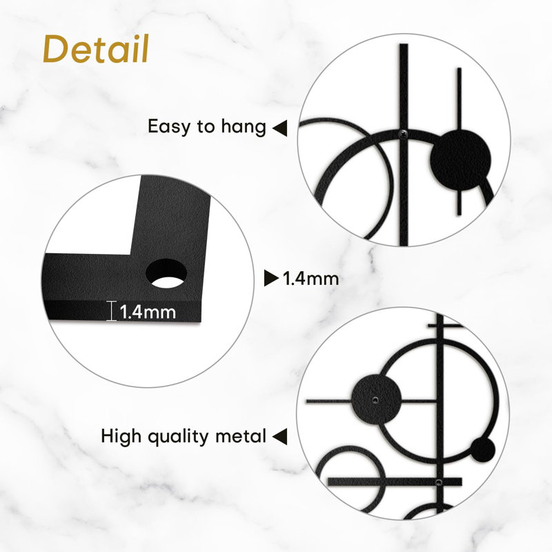 Wall Decor Metal, Black, 18" H x 9" W x 0.05" D