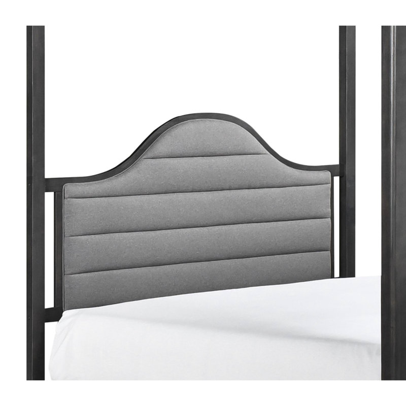 Canopy Full Bed With Upholstery Headboard, Wood For Bedroom Elegance Wooden Upholstered Essential, Double