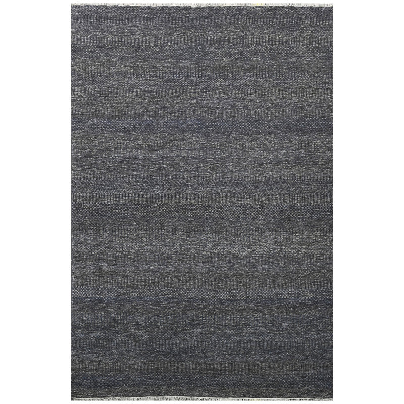 Tapis naturel et bleu noué à la main de haute qualité