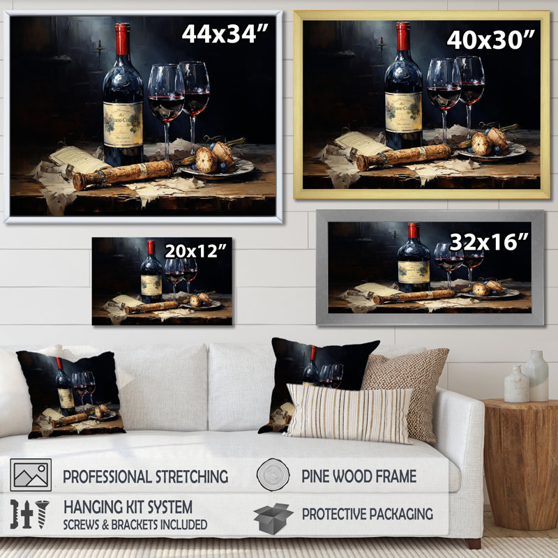 Sommeliers sélection sur toile, Cadre flottant blanc, H 24 po x l 32 po x P 1 po
